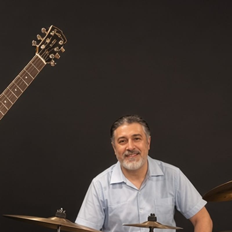 Portrait of Javier on drums